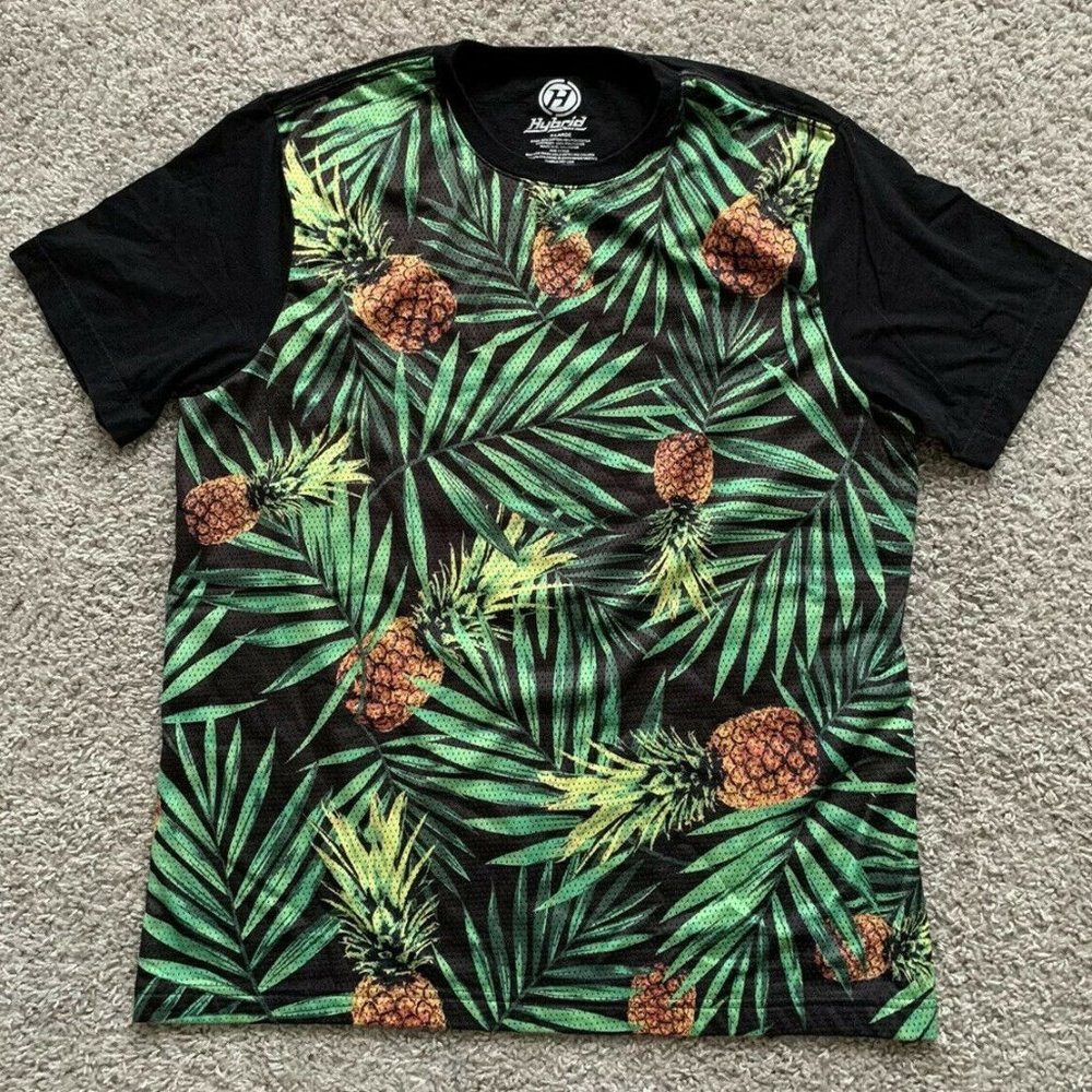 Hybrid Tees Men’s Pineapple Design Size Medium